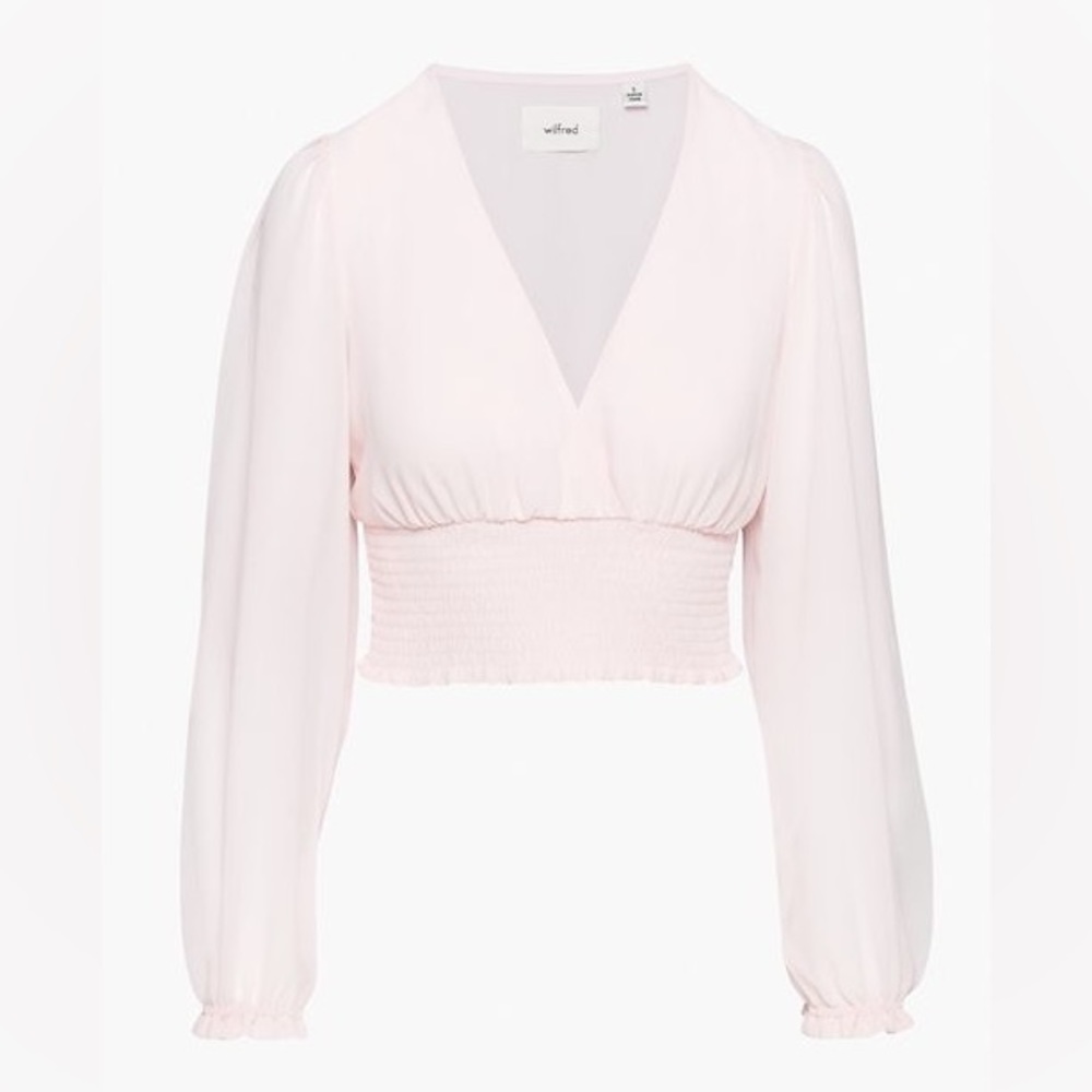 Aritzia Wilfred Wistful Blouse Talc Pink